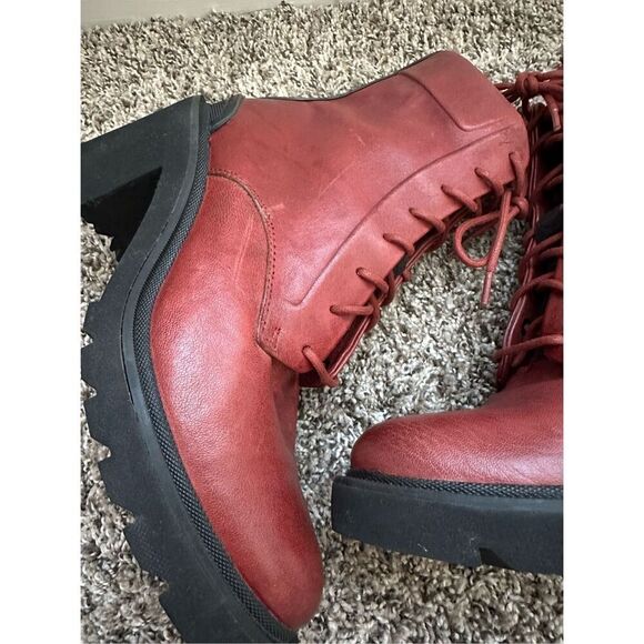 Frye Savannah Leather Classic Lace Up Streetwear Combat Heeled Boots 8.5 - Picture 7 of 12